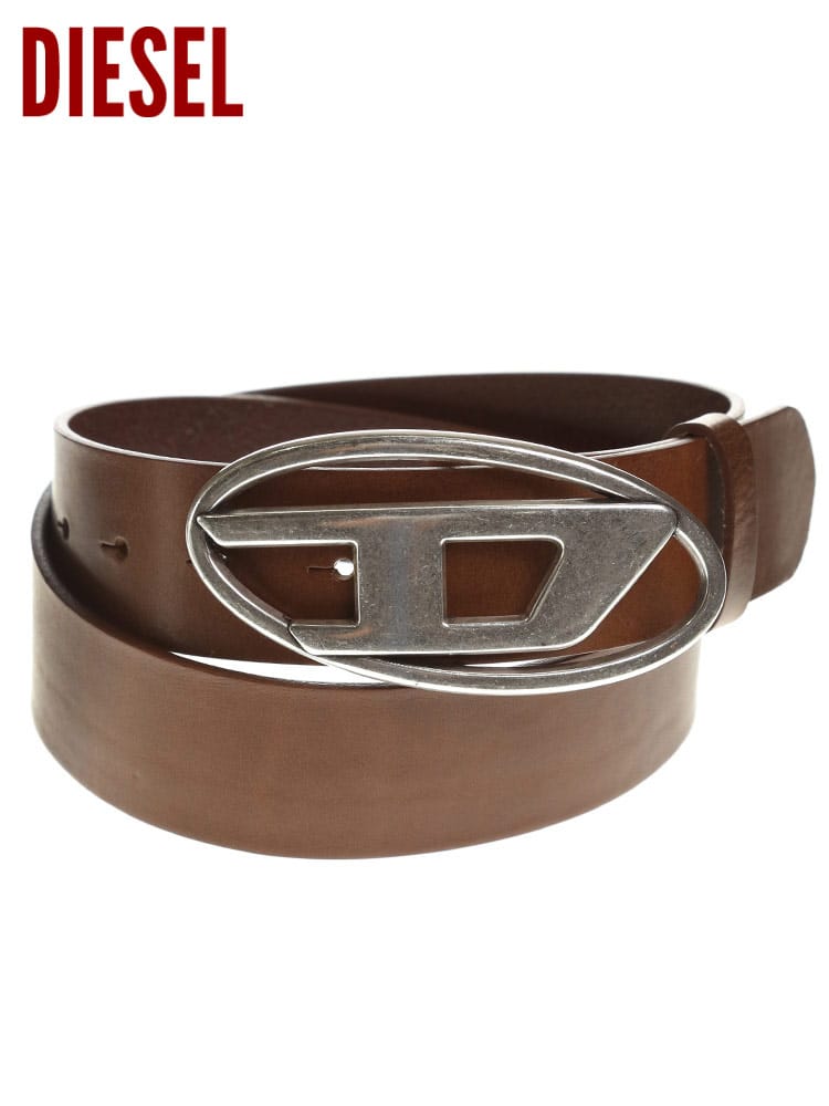 DIESEL (ディーゼル) Dロゴバックル レザー ベルト DSX08516PR666