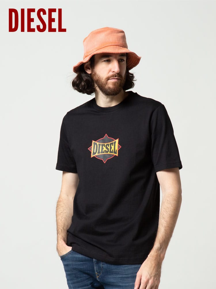 DIESEL (ディーゼル) ロゴ プリント クルーネック 半袖 Tシャツ ブランド メンズ 大きいサイズ DSA03843HAYU