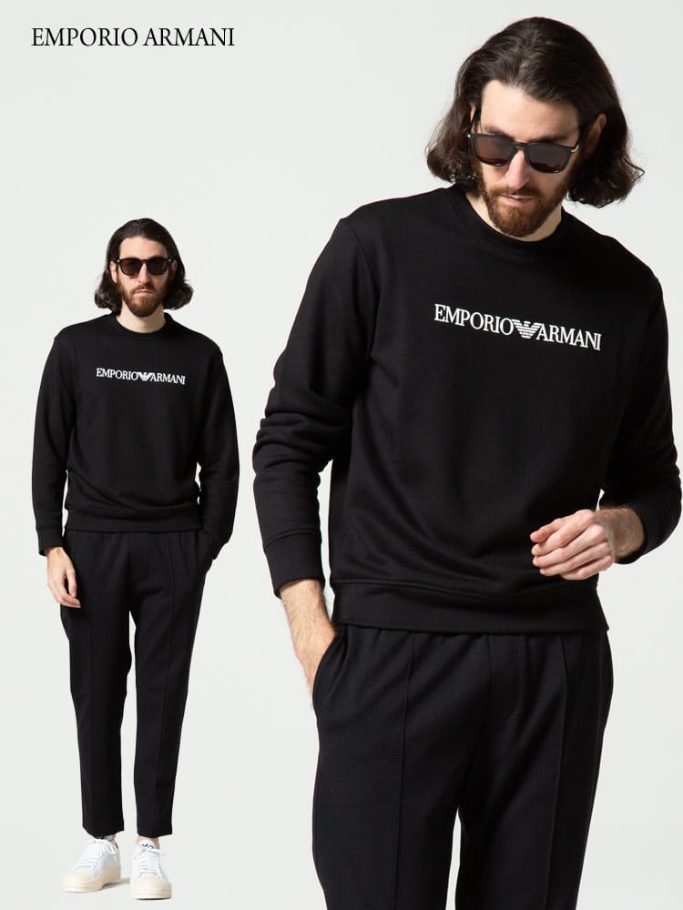 EMPORIO ARMANI (エンポリオアルマーニ) ロゴ クルーネック スウェット EA8N1MR61JRIZL メンズ