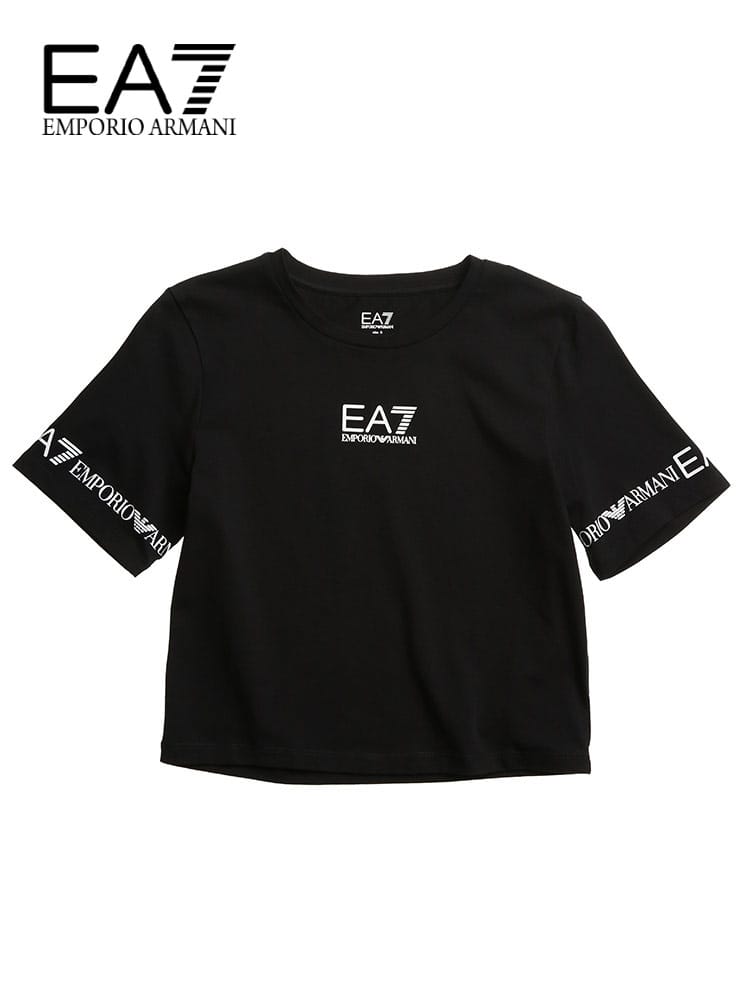 EMPORIO ARMANI EA7 エンポリオ アルマーニ レディース Tシャツ ロゴ ロゴT ブランド 半袖 カットソー ショート丈 クロップド AL3LTT08TJCRZ