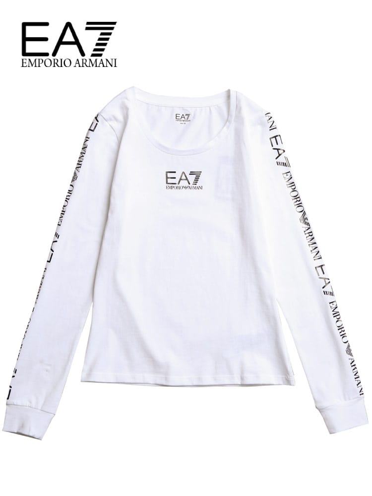 EMPORIO ARMANI EA7 (エンポリオ アルマーニ) サイドロゴ クルーネック 長袖 Tシャツ EAL3LTT10TJCRZ レディース ロゴ ブランド