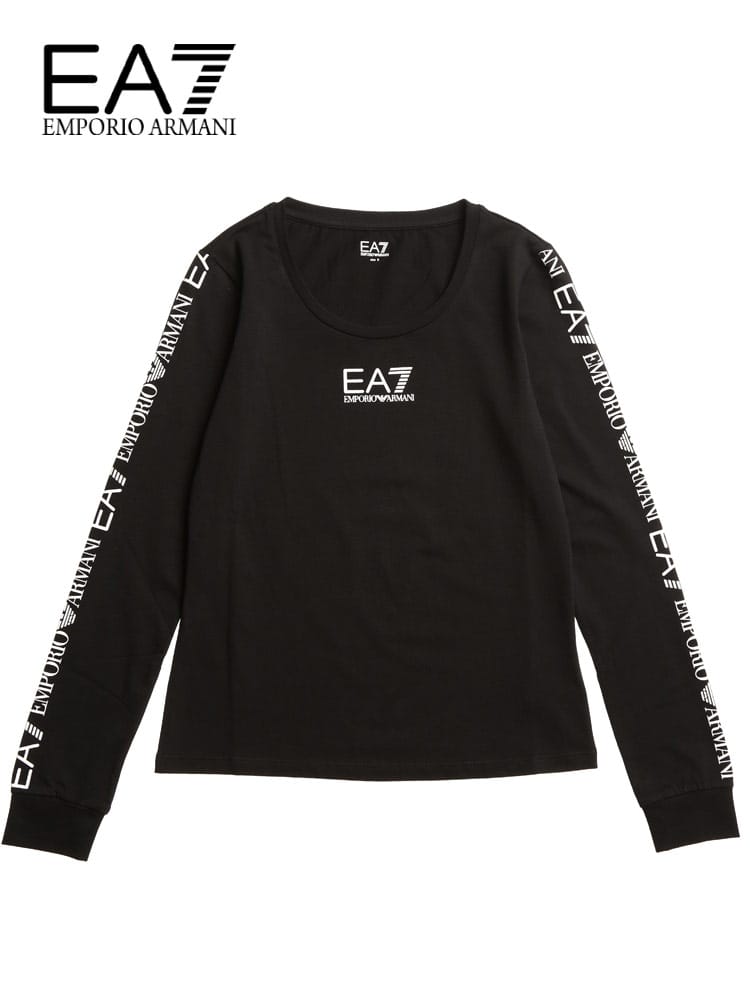EMPORIO ARMANI EA7 (エンポリオ アルマーニ) サイドロゴ クルーネック 長袖 Tシャツ EAL3LTT10TJCRZ レディース ロゴ ブランド