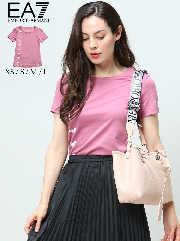 EMPORIO ARMANI EA7 エンポリオ アルマーニ レディース 半袖 Tシャツ ブランド カットソー コットン ロゴT プリントT クルーネック EAL3LTT12TJFJZ