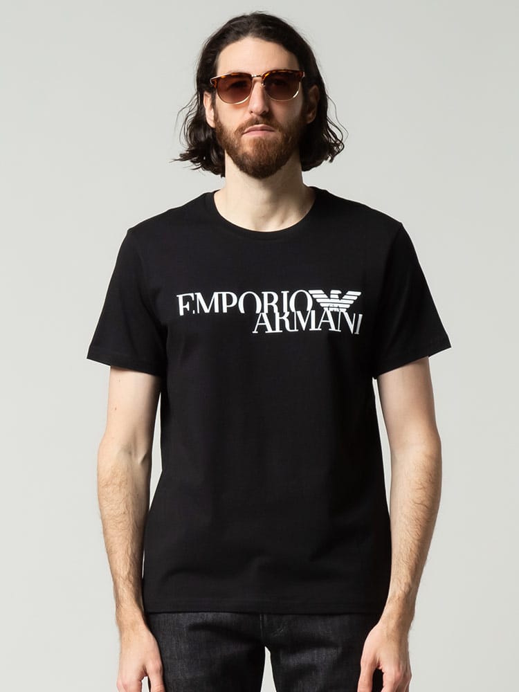 EMPORIO ARMANI (エンポリオアルマーニ) フロントロゴ クルーネック 半袖 Tシャツ EA2118182R476 ブランド