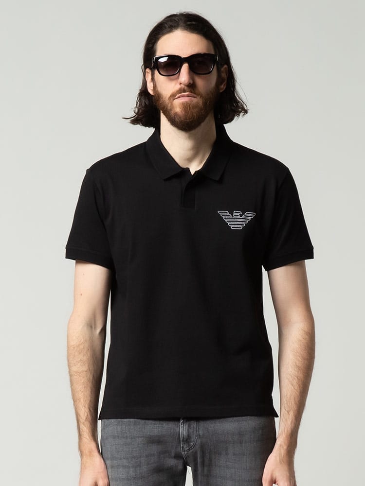 【オンラインストア限定】 EMPORIO ARMANI (エンポリオ アルマーニ) イーグル ロゴ 半袖 ポロシャツ メンズ ブランド EA2118542R472 22fd IP