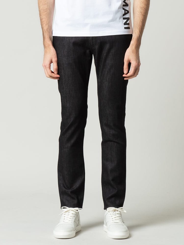 EMPORIO ARMANI (エンポリオアルマーニ) ポケットロゴ ジップフライ ジーンズ SLIM EA3L1J061DA7Z