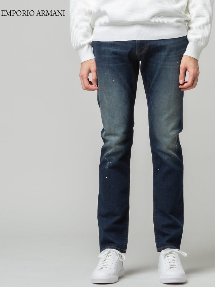 EMPORIO ARMANI (エンポリオアルマーニ) ダメージ ジップフライ ジーンズ SLIM FIT EA3L1J061DY3Z ブランド