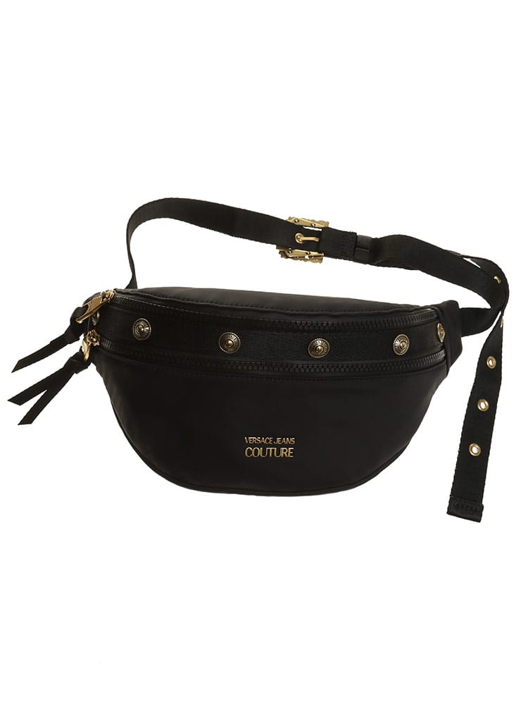 VERSACE JEANS COUTURE (ヴェルサーチェ ジーンズクチュール) レディース バッグ ブランド ゴールドスタッズ ナイロン ベルトバッグ VC72YA4B87ZS279
