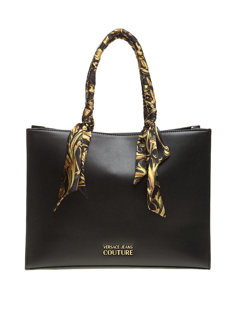 VERSACE JEANS COUTURE (ヴェルサーチェ ジーンズクチュール) スカーフディテール ロゴ トートバッグ VCL72VA4BA1