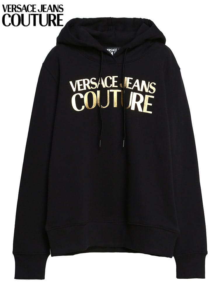 ヴェルサーチェ ジーンズクチュール レディース パーカーVERSACE JEANS COUTURE ブランド 箔ロゴ プルオーバー スウェット パーカー VCL72HAIT02 レディース ロゴ