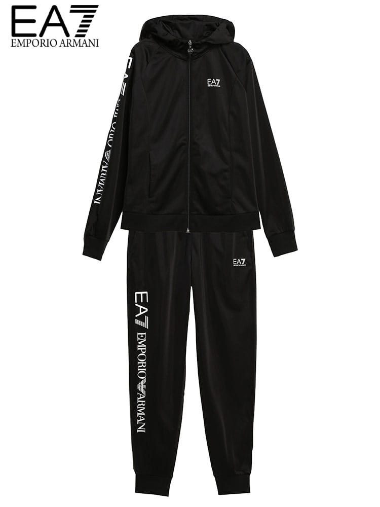 EMPORIO ARMANI EA7 エンポリオ アルマーニ レディース セットアップ サイドロゴ プリント ブランド ジップ パーカー ロングパンツ セットアップ EAL3LTV69TJ26Z  ロゴ