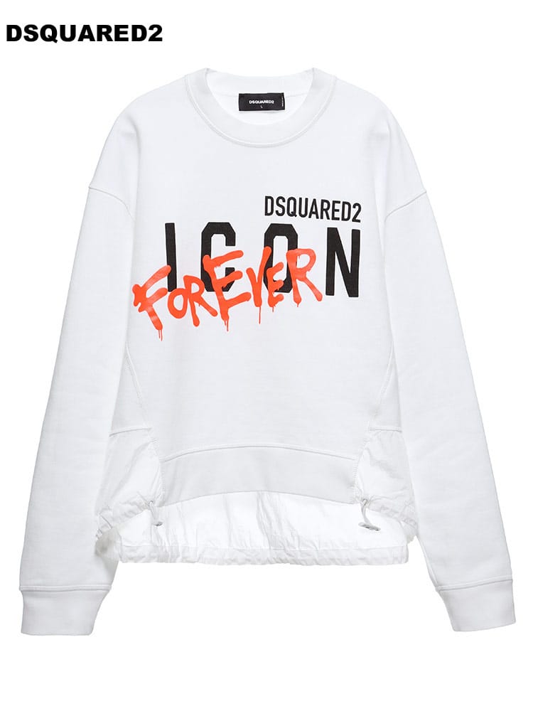 DSQUARED2 ディースクエアード レディース トレーナー ICON FOREVER プリント クルーネック スウェット D2GU0059S25516 レディース ブランド