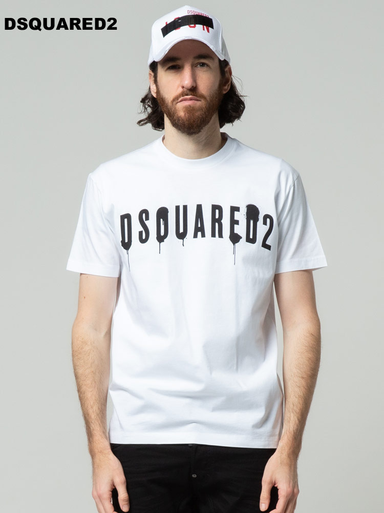 【人気】DSQUARED2　ディースクエアード　プリントTシャツ　ブランドロゴデザイナーズ