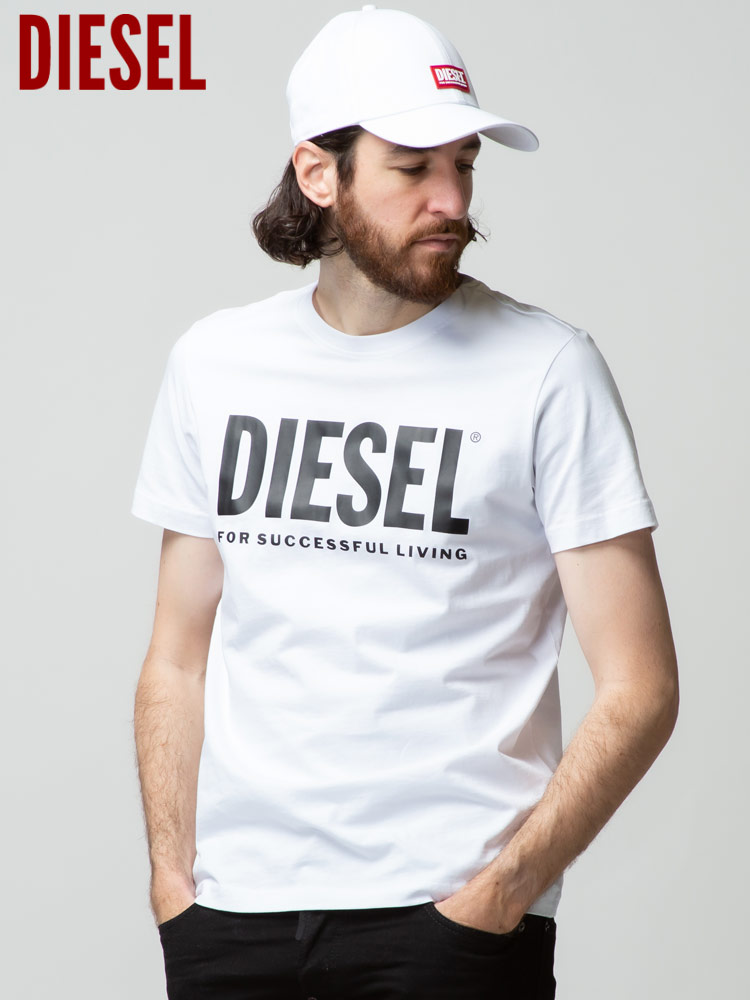 DIESEL ディーゼル メンズ 半袖 Tシャツ ロゴ プリント クルーネック T