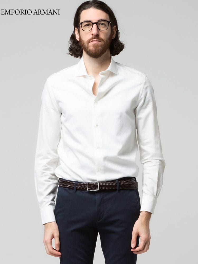 EMPORIO ARMANI エンポリオ アルマーニ メンズ シャツ バイアスロゴ 長袖 ビジネス ブランド REGULAR FIT EA3L1C861N7MZ