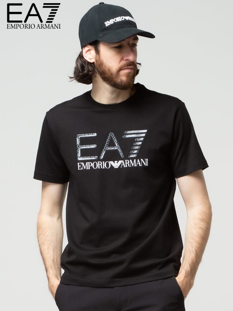EMPORIO ARMANI EA7 エンポリオ アルマーニ メンズ 半袖 Tシャツ フロント ロゴ プリント クルーネック ブランド EA3LPT54PJ02Z