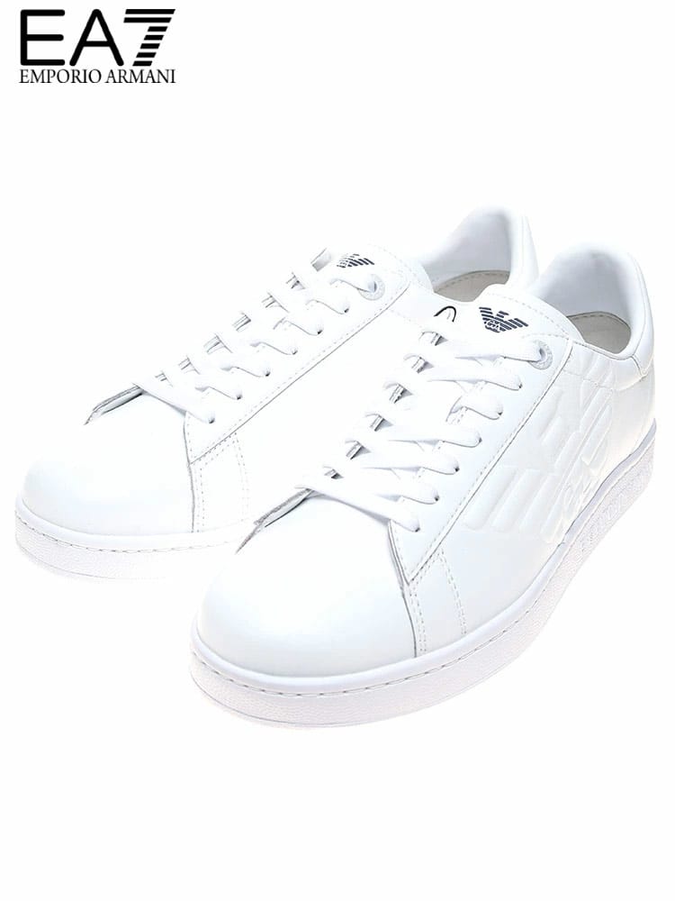 EMPORIO ARMANI EA7 エンポリオ アルマーニ メンズ スニーカー レザー エンボス ロゴ ローカットスニーカー 靴 ブランド EAX8X001XCC51