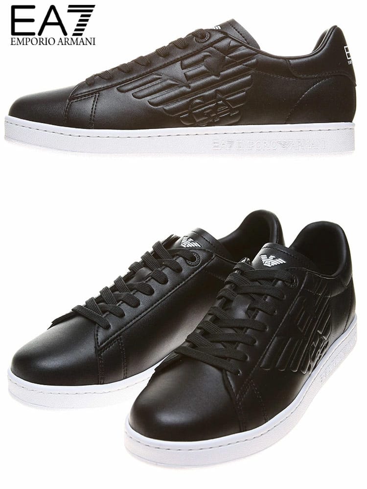 EMPORIO ARMANI EA7 エンポリオ アルマーニ メンズ スニーカー レザー エンボス ロゴ ローカットスニーカー 靴 ブランド EAX8X001XCC51