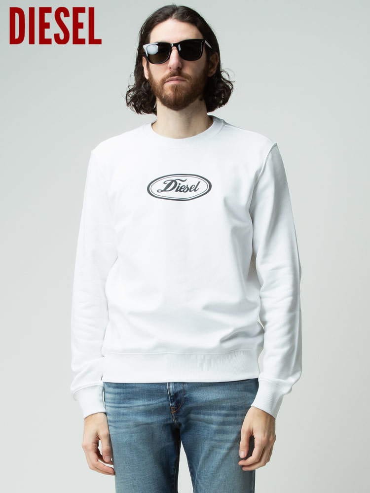 DIESEL ディーゼル メンズ トレーナー ロゴ サークルロゴ プリント クルーネック スウェット ブランド DSA03784IAJH