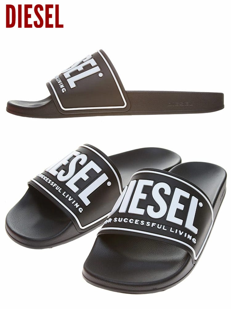 DIESEL ディーゼル メンズ サンダル ユニセックス ロゴ スライドサンダル シャワーサンダル ブランド DSY0280P4441