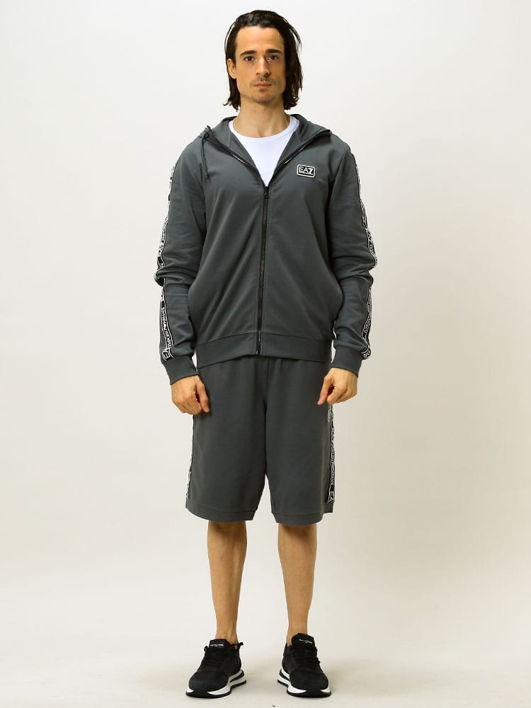 EMPORIO ARMANI EA7 エンポリオ アルマーニ メンズ セットアップ スウェット ジップ パーカー ショートパンツ ブランド 上下 セット EA3LPM40PJ05Z