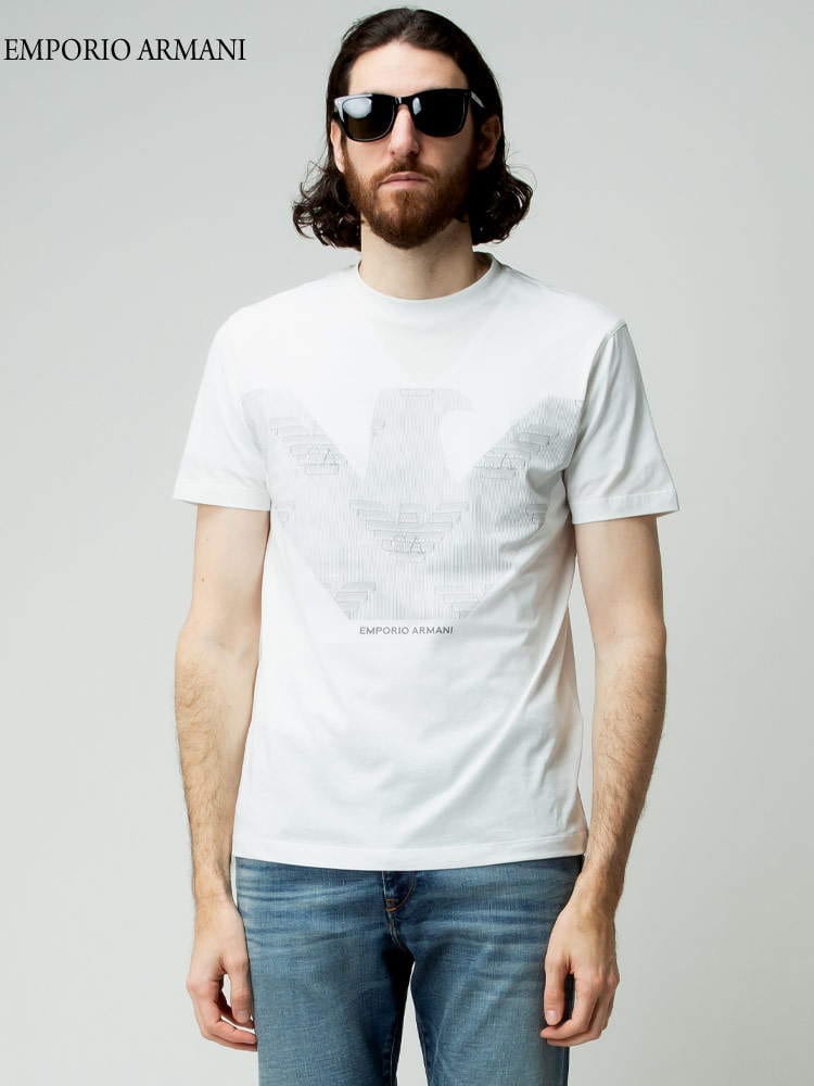 EMPORIO ARMANI エンポリオ アルマーニ メンズ 半袖 Tシャツ イーグル ロゴ プリント クルーネック ブランド カットソー EA3L1TFF1JPZZ