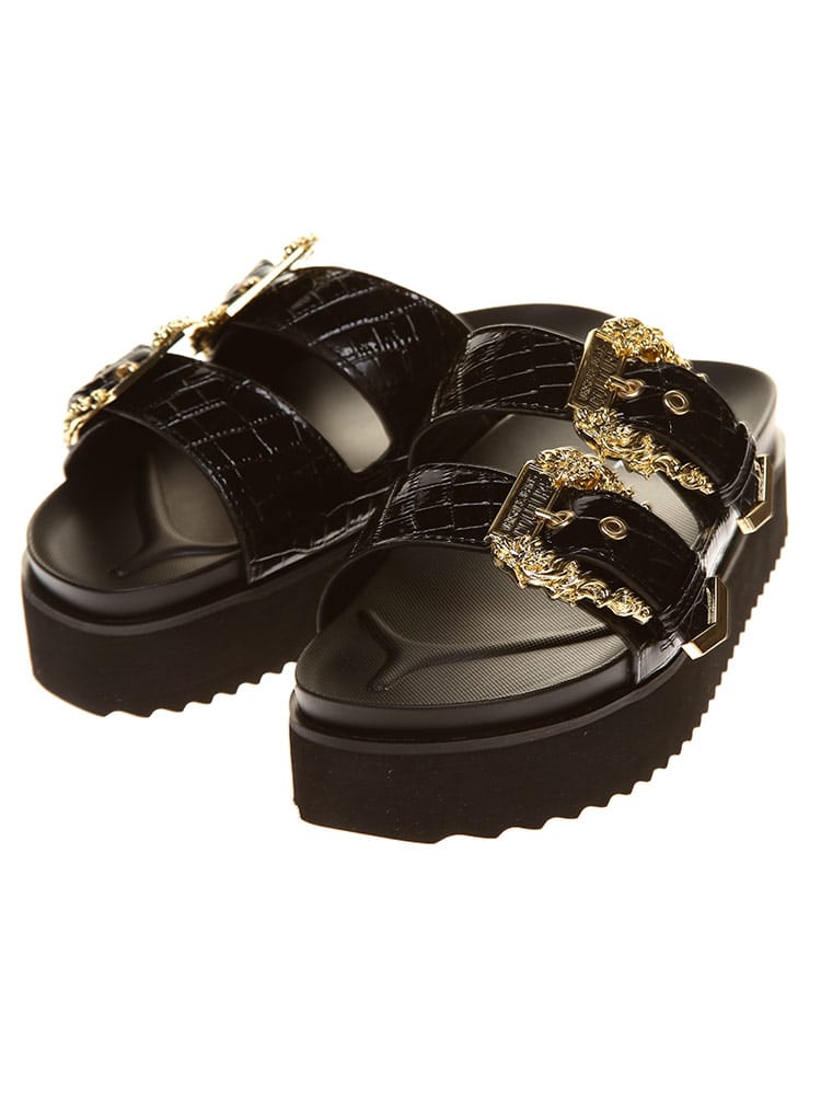 VERSACE JEANS COUTURE ベルサーチェ ジーンズクチュール レディース サンダル バックル ベルト スライドサンダル ブランド VCL72VA3SM1 ベルサーチ
