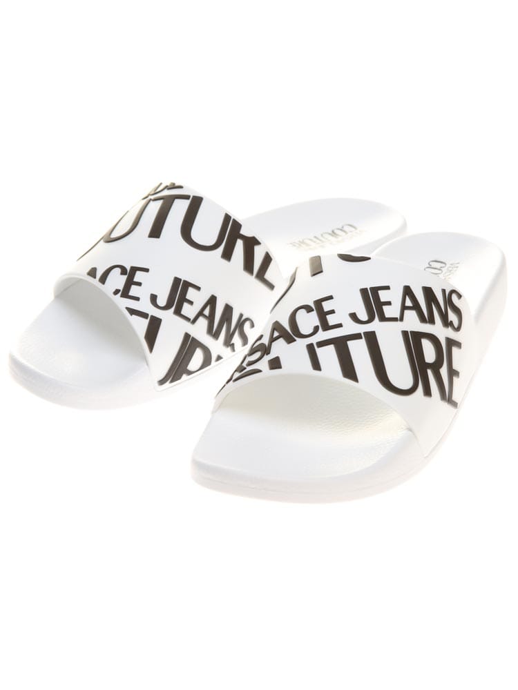 VERSACE JEANS COUTURE ベルサーチェ ジーンズクチュール サンダル メンズ ロゴ 総柄 スライドサンダル シャワーサンダル VC72YA3SQ171352 ベルサーチ ブランド