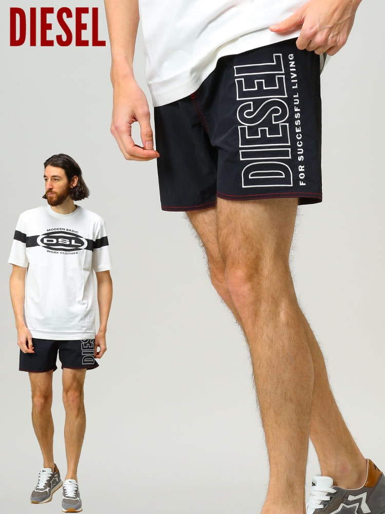 DIESEL ディーゼル メンズ 水陸両用 ショートパンツ ロゴ メッシュインナー スイムショーツ 水着 ブランド DSSV9UPCAU
