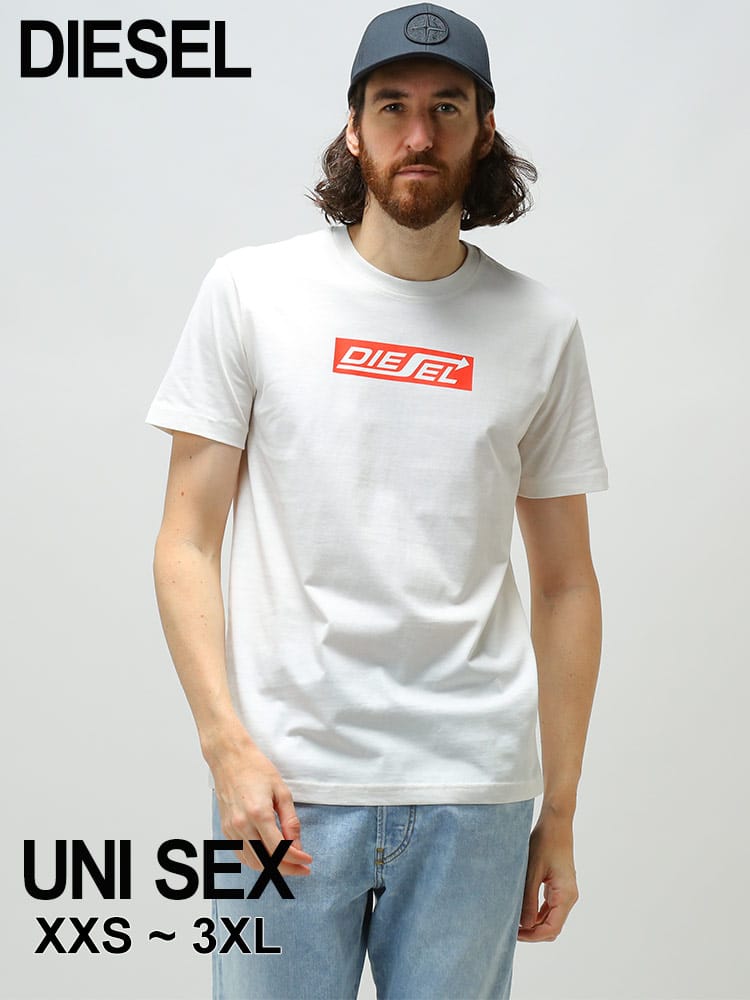 DIESEL (ディーゼル) BOXロゴ クルーネック 半袖 Tシャツ ブランド DSA06862CATM ユニセックス レディース メンズ
