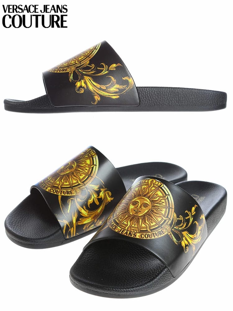 VERSACE JEANS COUTURE (ヴェルサーチェ ジーンズクチュール) プリント スライドサンダル VC72YA3SQ4ZS203