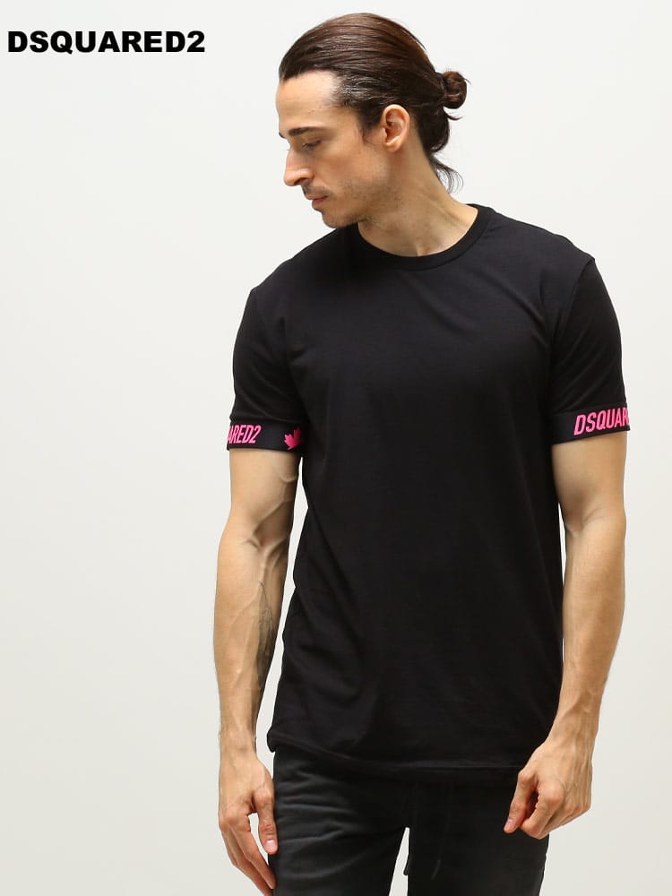 DSQUARED2 (ディースクエアード) 袖ロゴ クルーネック 半袖 アンダーTシャツ D2D9M3U4120
