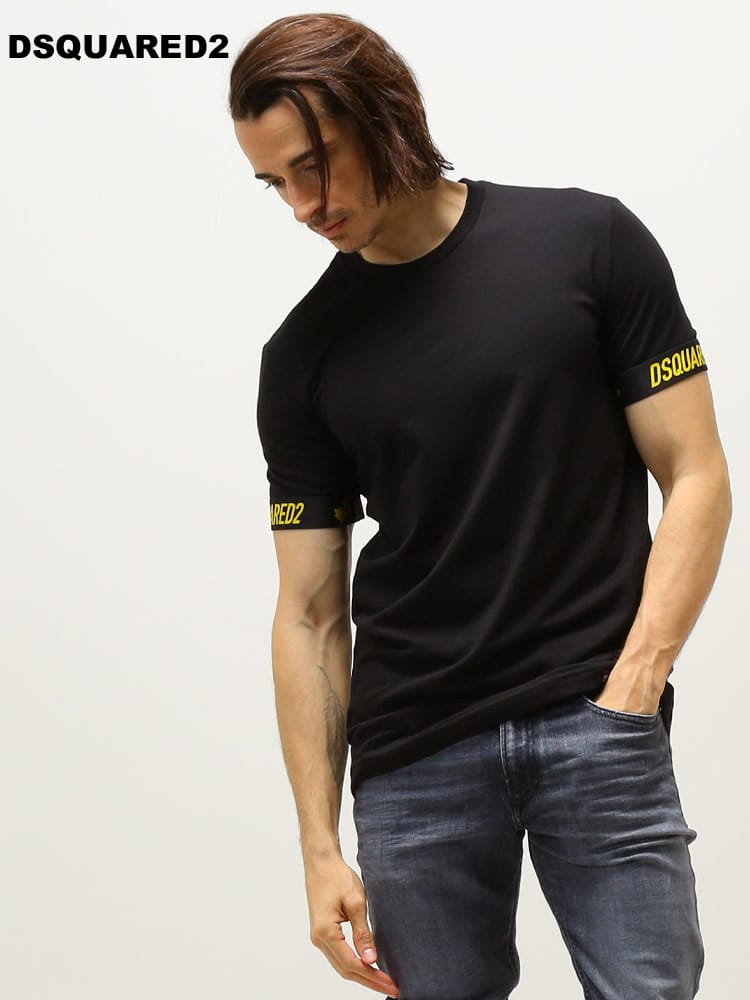 DSQUARED2 (ディースクエアード) 袖ロゴ クルーネック 半袖 アンダーTシャツ D2D9M3U4120
