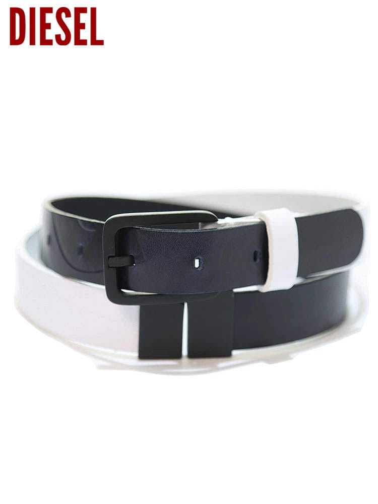DIESEL (ディーゼル) ブランド メンズ レザー バイカラー ベルト B-FACE DSX08504PR666