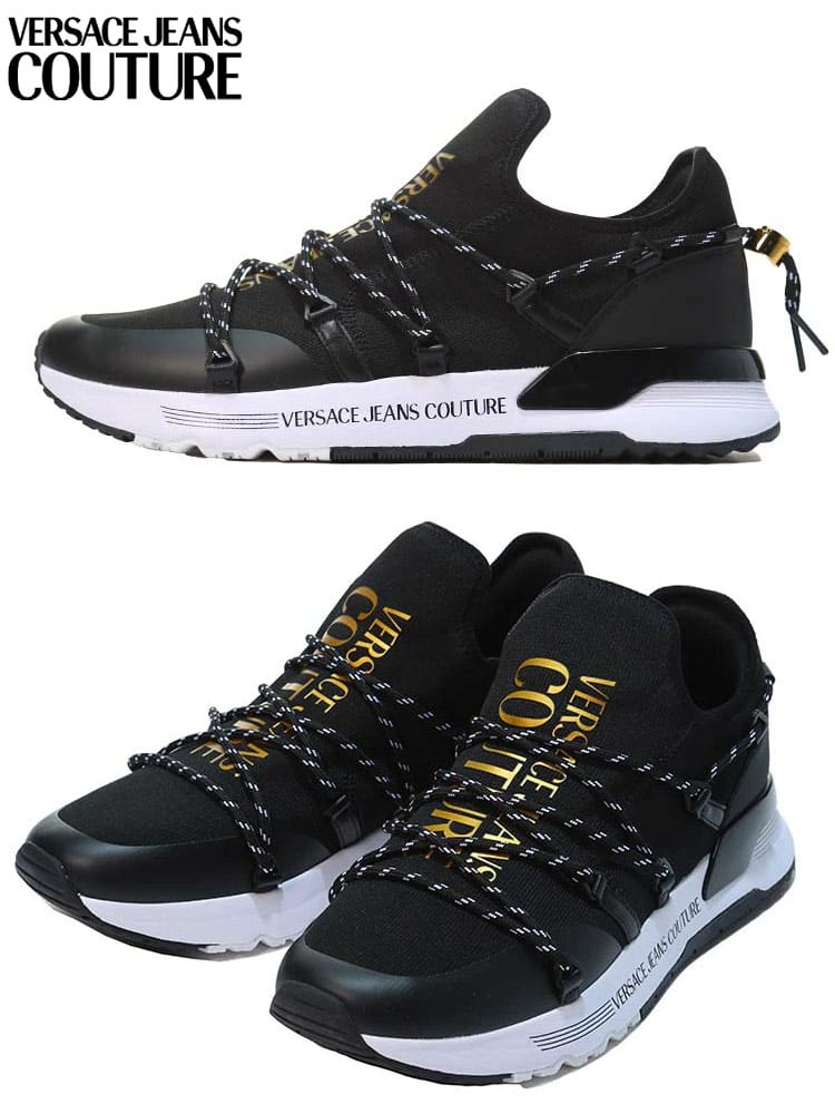 VERSACE JEANS COUTURE (ヴェルサーチ ジーンズクチュール) ロゴ レースアップ スニーカー 靴 シューズ ブランド VC72YA3SA6ZS046