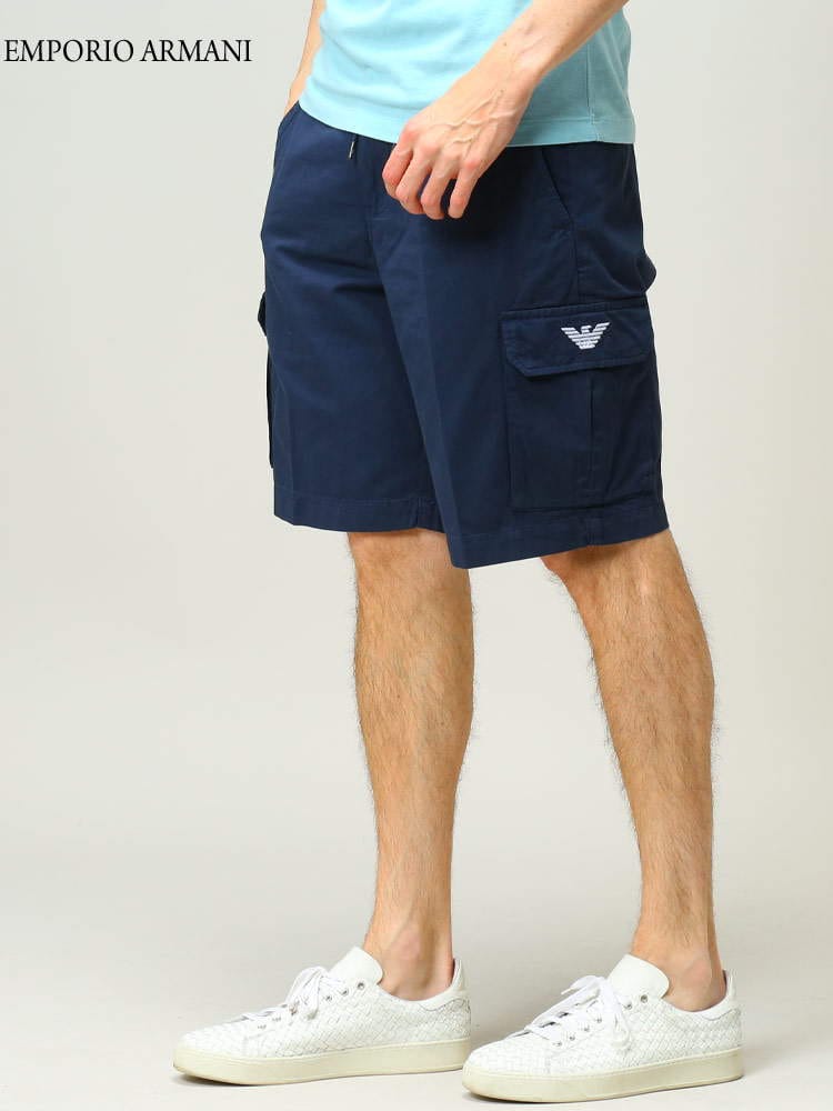 EMPORIO ARMANI (エンポリオアルマーニ) ワンポイント カーゴ ショートパンツ EA2118352R471