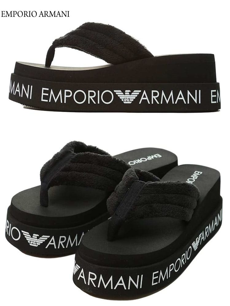 【オンラインストア限定】 EMPORIO ARMANI エンポリオアルマーニ アルマーニ サンダル ブランド レディース ロゴ ビーチサンダル 厚底 EALXVQS04XM764