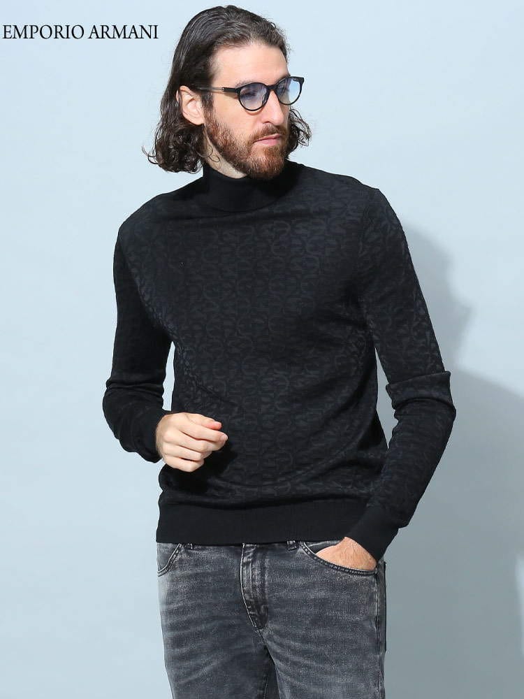 アルマーニ メンズ セーター エンポリオアルマーニ EMPORIO ARMANI ブランド ニット トップス タートルネック ロゴ EA6L1MX41MUZZ