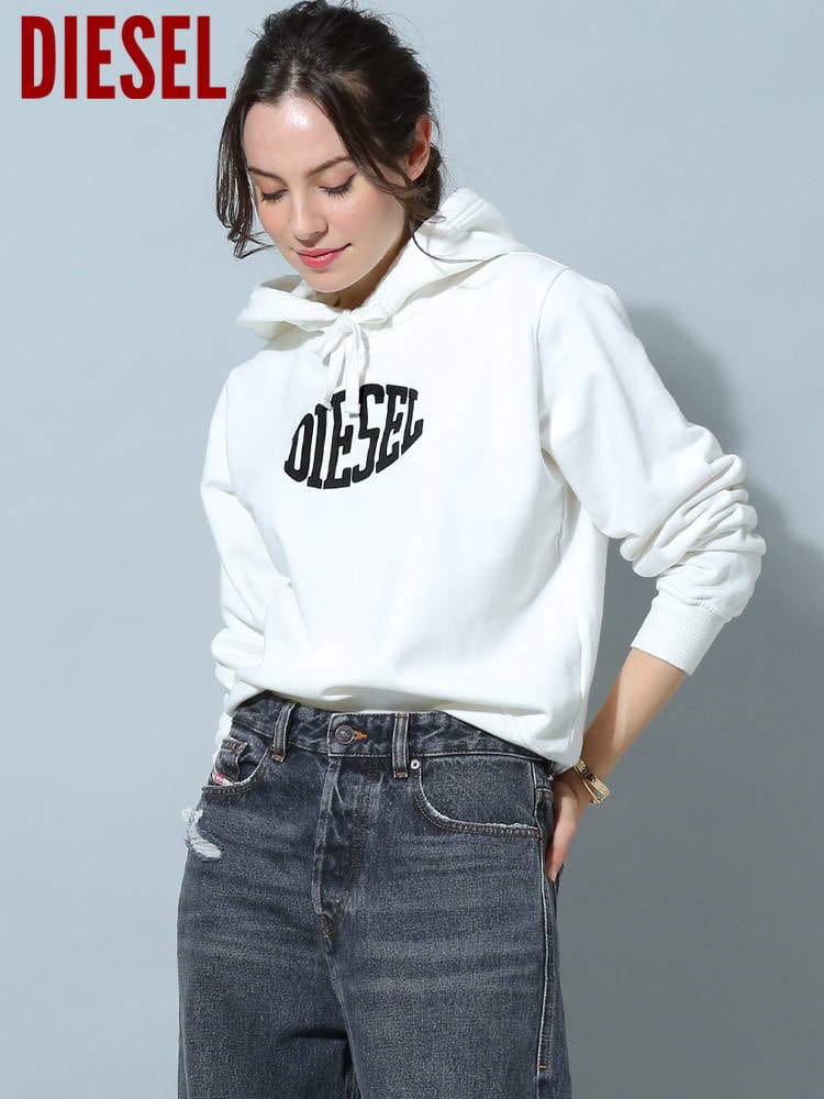 ディーゼル レディース パーカー DIESEL ブランド トップス プルオーバー スウェット 長袖 ロゴ プリント F-Reggy-Hood-E2 DSLA065720NQAZ