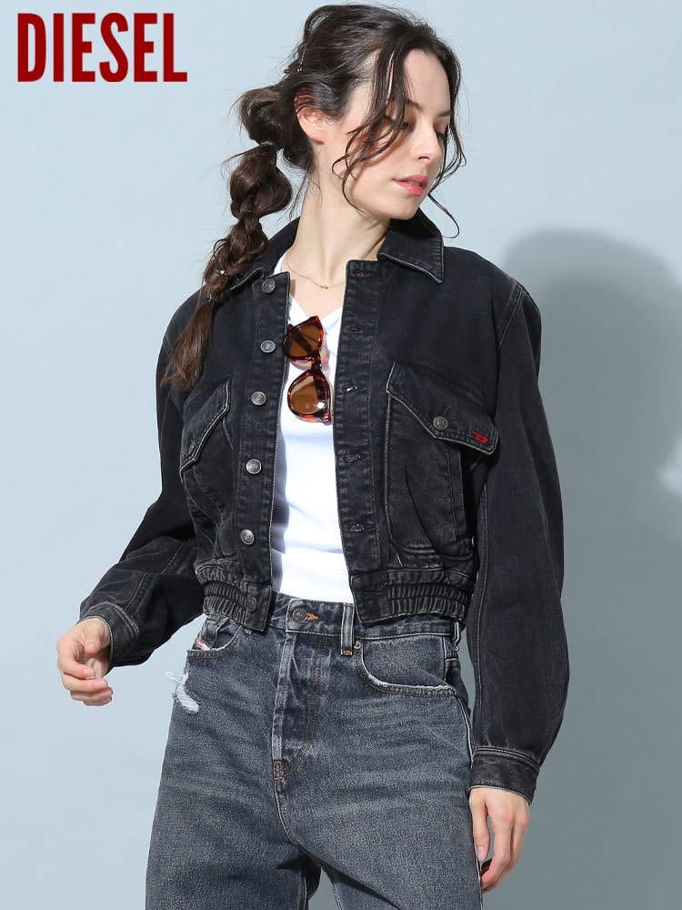 ディーゼル レディース ジャケット DIESEL ブランド Gジャン デニム ボンバージャケット ショート丈 ジャケット De-Tracy DSLA0386909B88