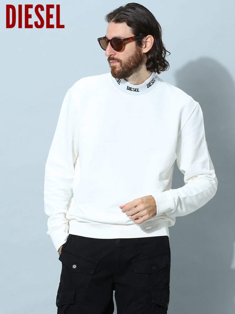 ディーゼル メンズ トレーナー DIESEL ブランド トップス スウェット 長袖 ロゴ モックネック S-NORIS-JAC レギュラーフィット DSA062020TDAJ