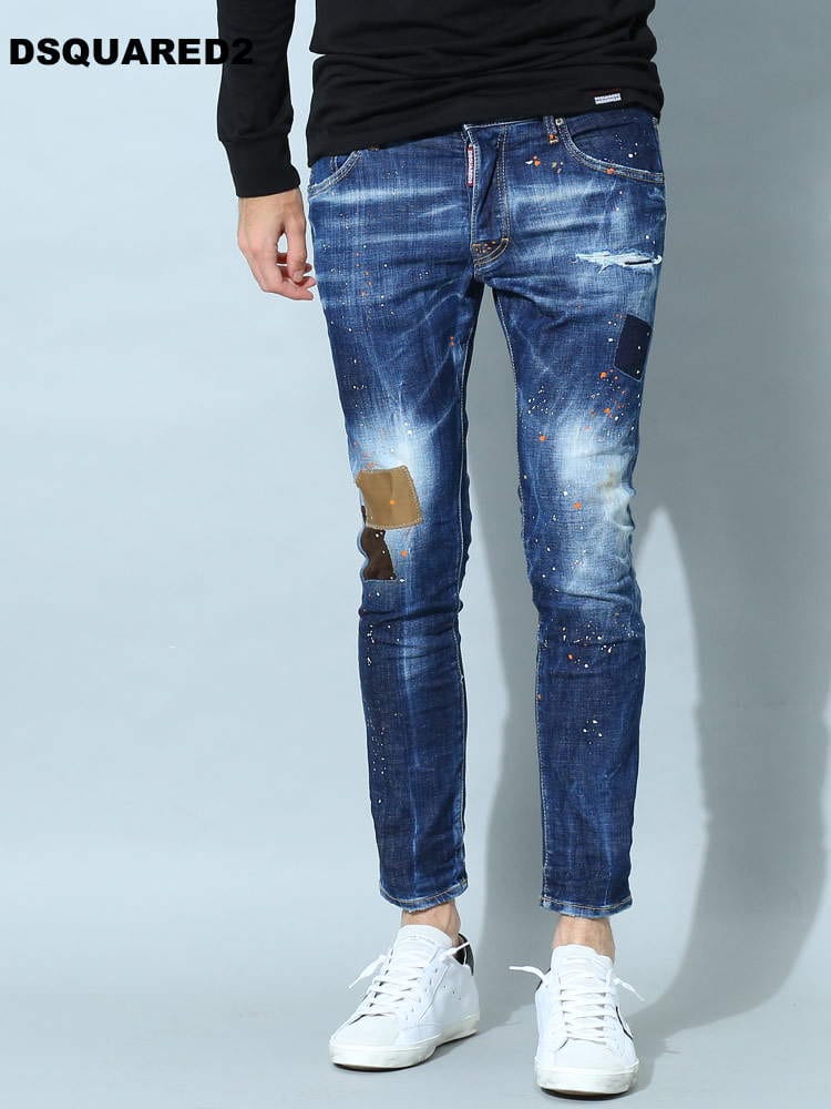 ディースクエアード メンズ デニム DSQUARED2 ブランド ジーンズ ダメージ ボタンフライ ジーンズ SKATER D2LB1158S30664