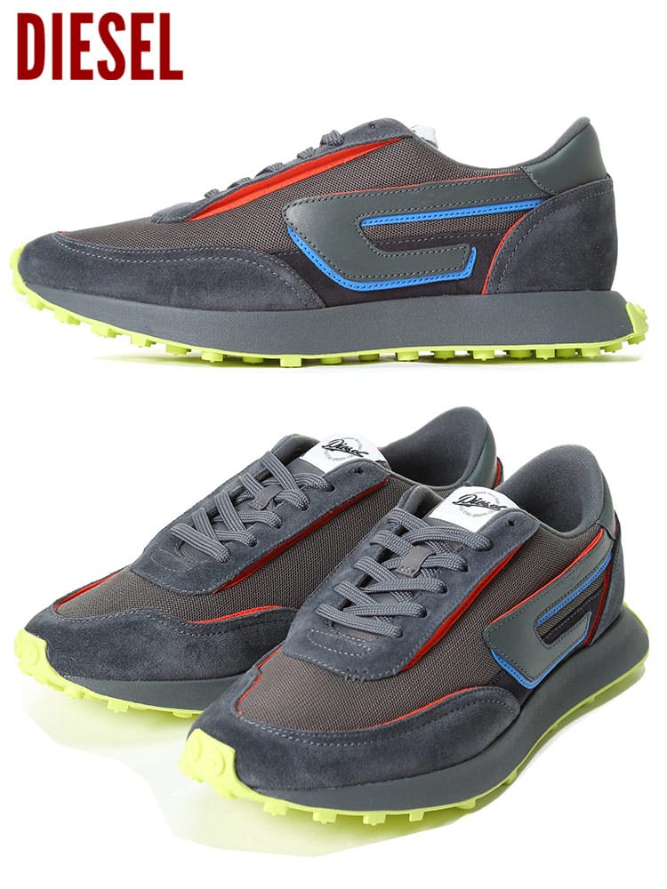 ディーゼル メンズ スニーカー DIESEL ブランド シューズ 靴 ローカット メッシュ S-Racer Lc スエード DSY02873P4438
