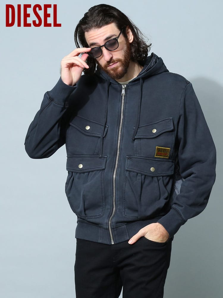 DIESEL (ディーゼル) フルジップ スウェット ジャケット J-STOL 