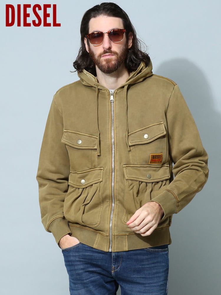 DIESEL (ディーゼル) フルジップ スウェット ジャケット J-STOL DSA063190LCAL
