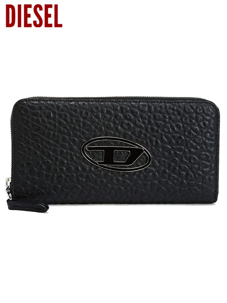 ディーゼル メンズ 財布 DIESEL ブランド ウォレット 長財布 レザー ロゴ ラウンドジップ GARNET レザー 本革 DSX08792P4652T