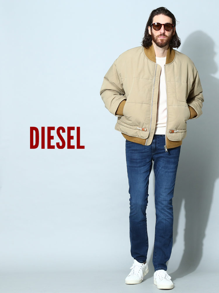 ディーゼル メンズ ブルゾン DIESEL ブランド アウター ツイル フルジップ W-SPLEAK 中綿 レギュラーフ【サカゼン公式通販】