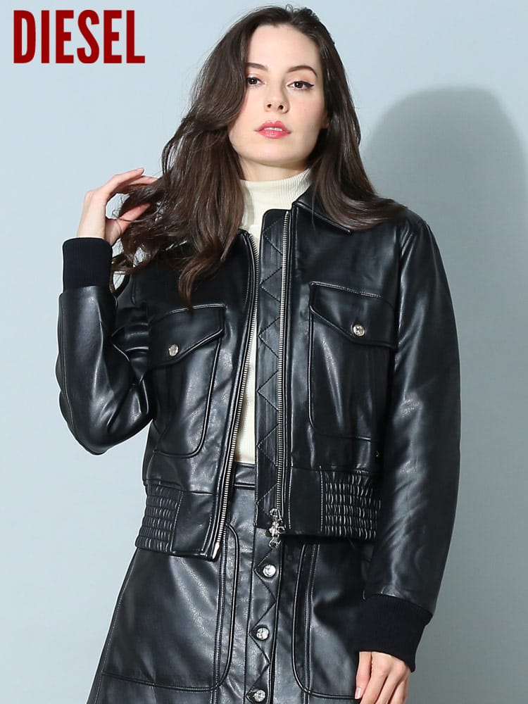 ディーゼル レディース ブルゾン DIESEL ブランド レザージャケット ジャケット G-Feijoa フェイクレザー レギュラーフィット DSLA06191