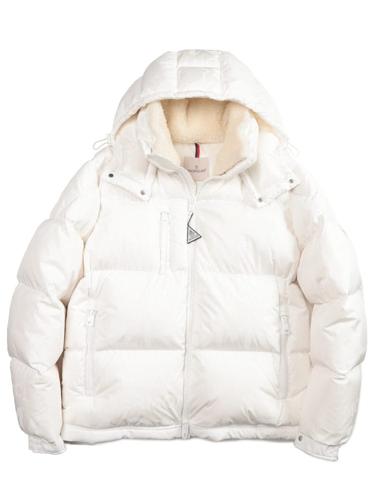 MONCLER (モンクレール) 着脱フード付き ボア襟 ダブルジップ ダウン 