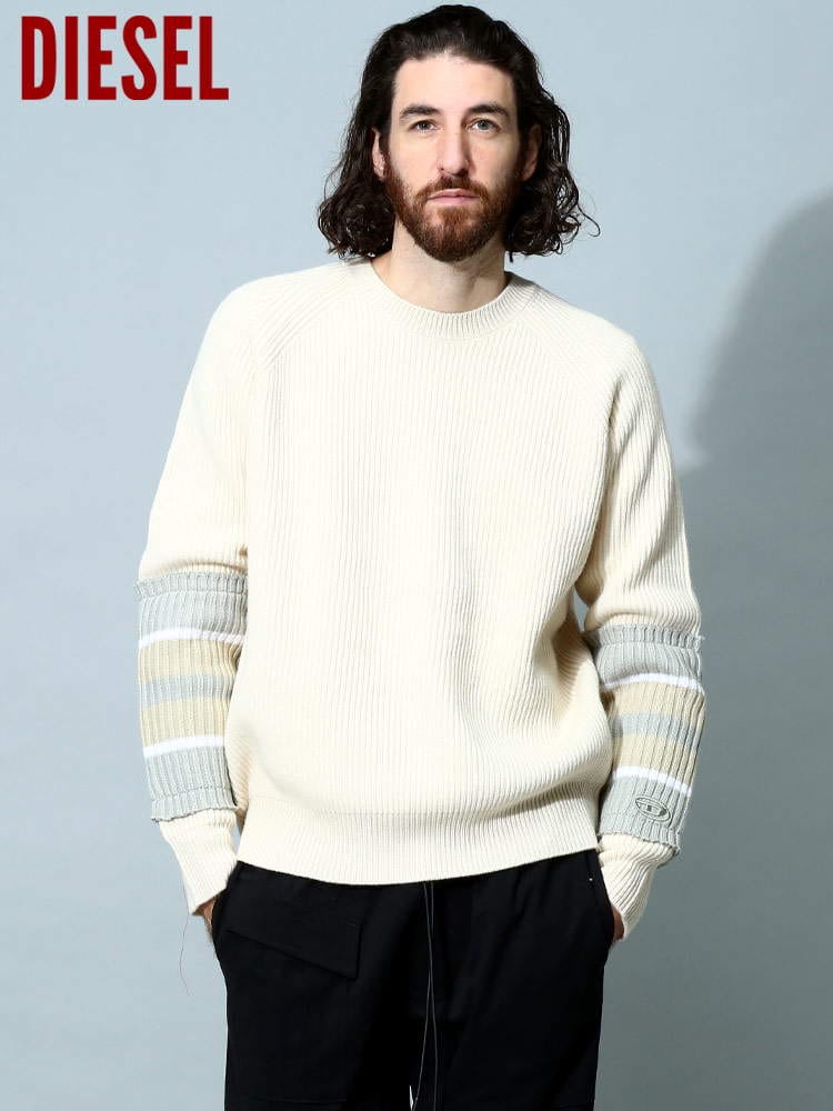 ディーゼル メンズ ニット DIESEL ブランド セーター トップス K-Liff ウール レギュラーフィット ユニセックス DSA067400BIAE